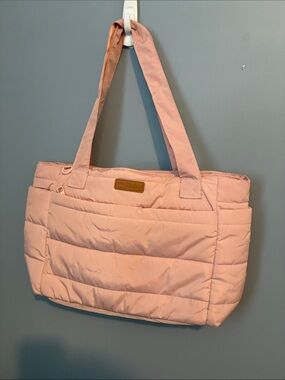 Quilted Everyday Tote Bag in Blush Pink